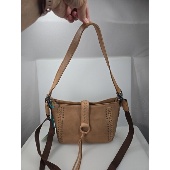 NEW-MWL-G001 Montana West Leather Concealed Carry Hobo/Crossbody Tan 2 Straps - Picture 10 of 12